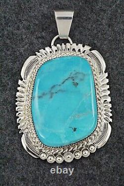 Turquoise & Sterling Silver Pendant Alvin Joe