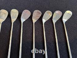 Twelve 1930's Alvin Sterling Silver Cocktail Shaker Companion Golf Clubs 292 Gr
