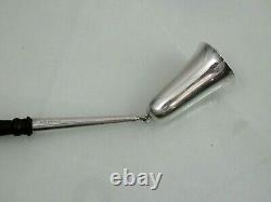VERY FINE ANTIQUE ALVIN STERLING SILVER CANDLE SNUFFER WOODEN HANDLE American