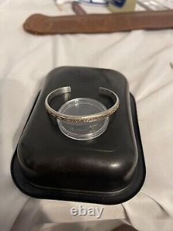 VINTAGE NAVAJO SIGNED ALVIN TOADACHEENA STERLING SILVER And 12 Kt GF BRACELET