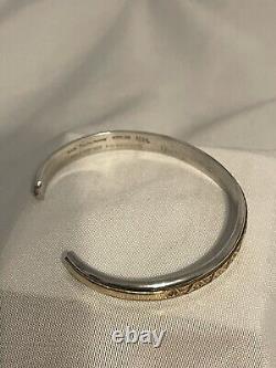 VINTAGE NAVAJO SIGNED ALVIN TOADACHEENA STERLING SILVER And 12 Kt GF BRACELET