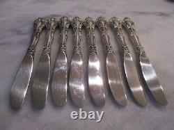 VIVALDI ALVIN STERLING SILVER BUTTER KNIVES (SET 8) 6-1/2 NO MONOGRAMS 345g