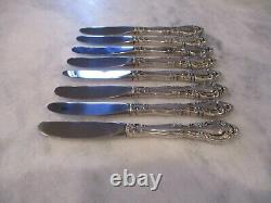 VIVALDI ALVIN STERLING SILVER BUTTER KNIVES (SET 8) 6-1/2 NO MONOGRAMS 345g