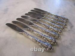 VIVALDI ALVIN STERLING SILVER BUTTER KNIVES (SET 8) 6-1/2 NO MONOGRAMS 345g