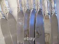 VIVALDI ALVIN STERLING SILVER DINNER KNIVES (SET 8) 9-1/4 NO MONOGRAMS 588g