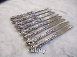 VIVALDI ALVIN STERLING SILVER DINNER KNIVES (SET 8) 9-1/4 NO MONOGRAMS 588g