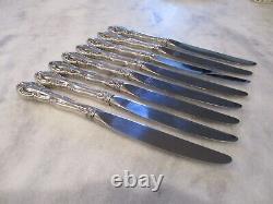 VIVALDI ALVIN STERLING SILVER DINNER KNIVES (SET 8) 9-1/4 NO MONOGRAMS 588g