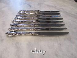 VIVALDI ALVIN STERLING SILVER DINNER KNIVES (SET 8) 9-1/4 NO MONOGRAMS 588g