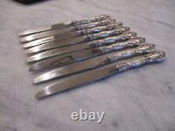 VIVALDI ALVIN STERLING SILVER DINNER KNIVES (SET 8) 9-1/4 NO MONOGRAMS 588g