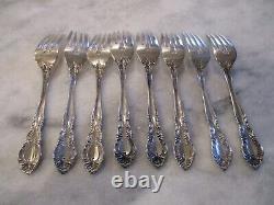 VIVALDI ALVIN STERLING SILVER SALAD FORKS (SET 8) 6-3/4 NO MONOGRAMS -346grams