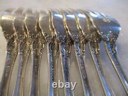 VIVALDI ALVIN STERLING SILVER SALAD FORKS (SET 8) 6-3/4 NO MONOGRAMS -346grams