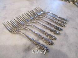 VIVALDI ALVIN STERLING SILVER SALAD FORKS (SET 8) 6-3/4 NO MONOGRAMS -346grams