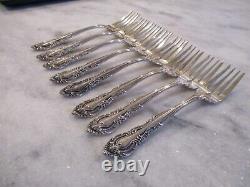 VIVALDI ALVIN STERLING SILVER SALAD FORKS (SET 8) 6-3/4 NO MONOGRAMS -346grams