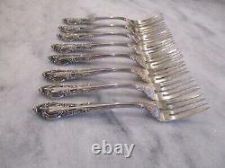 VIVALDI ALVIN STERLING SILVER SALAD FORKS (SET 8) 6-3/4 NO MONOGRAMS -346grams