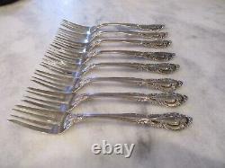 VIVALDI ALVIN STERLING SILVER SALAD FORKS (SET 8) 6-3/4 NO MONOGRAMS -346grams