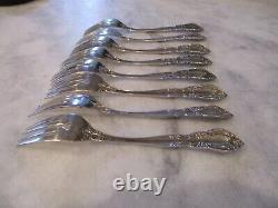 VIVALDI ALVIN STERLING SILVER SALAD FORKS (SET 8) 6-3/4 NO MONOGRAMS -346grams