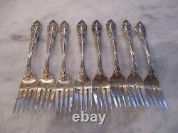 VIVALDI ALVIN STERLING SILVER SALAD FORKS (SET 8) 6-3/4 NO MONOGRAMS -346grams