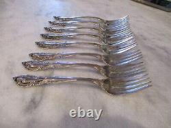 VIVALDI ALVIN STERLING SILVER SALAD FORKS (SET 8) 6-3/4 NO MONOGRAMS -346grams