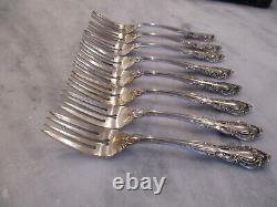 VIVALDI ALVIN STERLING SILVER SALAD FORKS (SET 8) 6-3/4 NO MONOGRAMS -346grams