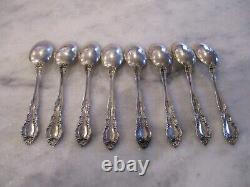 VIVALDI ALVIN STERLING SILVER TEASPOONS (SET 8) 6 NO MONOGRAMS 278 grams