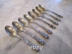 VIVALDI ALVIN STERLING SILVER TEASPOONS (SET 8) 6 NO MONOGRAMS 278 grams