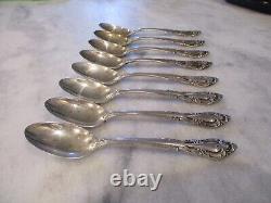 VIVALDI ALVIN STERLING SILVER TEASPOONS (SET 8) 6 NO MONOGRAMS 278 grams