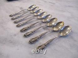 VIVALDI ALVIN STERLING SILVER TEASPOONS (SET 8) 6 NO MONOGRAMS 278 grams