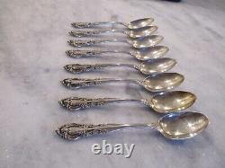 VIVALDI ALVIN STERLING SILVER TEASPOONS (SET 8) 6 NO MONOGRAMS 278 grams