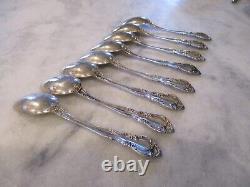 VIVALDI ALVIN STERLING SILVER TEASPOONS (SET 8) 6 NO MONOGRAMS 278 grams