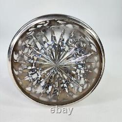 VTG Alvin 999 STERLING antique Silver Overlay Glass Pitcher 9 Vase 3802