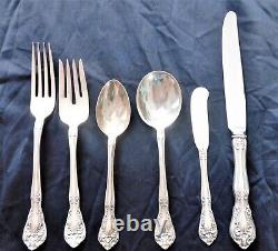 Vintage 1940 Alvin Chateau Rose Sterling 6 Piece Place Setting 235 grams No Mono