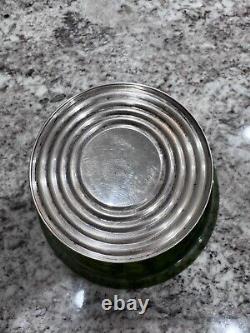 Vintage 1940's Alvin Sterling Silver Plated Base Green Glass /Candy Dish