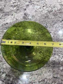Vintage 1940's Alvin Sterling Silver Plated Base Green Glass /Candy Dish
