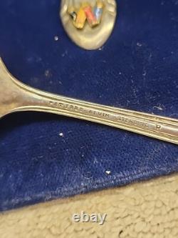 Vintage ALVIN PAT 1933 R Sterling Silver Chased Romantique 7 Tea Spoon Set 186g