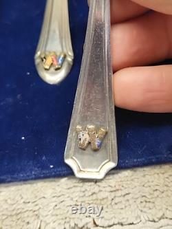 Vintage ALVIN PAT 1933 R Sterling Silver Chased Romantique 7 Tea Spoon Set 186g