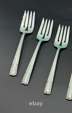 Vintage Alvin 1939 Sterling Silver Chapel Bells Salad / Dessert Forks Set of 6