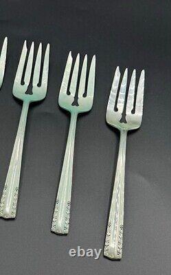 Vintage Alvin 1939 Sterling Silver Chapel Bells Salad / Dessert Forks Set of 6