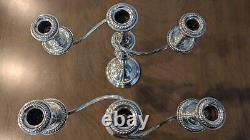 Vintage Alvin 3 Light Candelabra Weighed Sterling Silver (S258) Pair