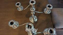 Vintage Alvin 3 Light Candelabra Weighed Sterling Silver (S258) Pair