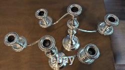 Vintage Alvin 3 Light Candelabra Weighed Sterling Silver (S258) Pair