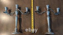 Vintage Alvin 3 Light Candelabra Weighed Sterling Silver (S258) Pair