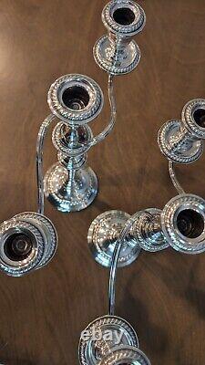 Vintage Alvin 3 Light Candelabra Weighed Sterling Silver (S258) Pair