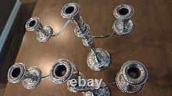 Vintage Alvin 3 Light Candelabra Weighed Sterling Silver (S258) Pair