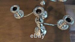 Vintage Alvin 3 Light Candelabra Weighed Sterling Silver (S258) Pair