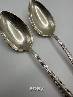 Vintage Alvin Chapel Bells Sterling Silver Serving Spoons 128.36g