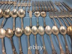 Vintage Alvin Sterling Chateau Rose 54 Pc Silverware Set