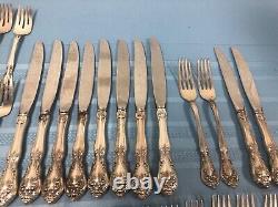 Vintage Alvin Sterling Chateau Rose 54 Pc Silverware Set