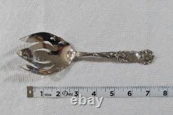 Vintage Alvin Sterling Silver Bridal Rose Pierced Serving Spoon No Mono 84 Grams