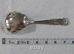 Vintage Alvin Sterling Silver Bridal Rose Pierced Serving Spoon No Mono 84 Grams