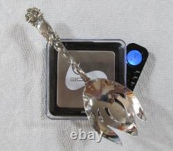 Vintage Alvin Sterling Silver Bridal Rose Pierced Serving Spoon No Mono 84 Grams